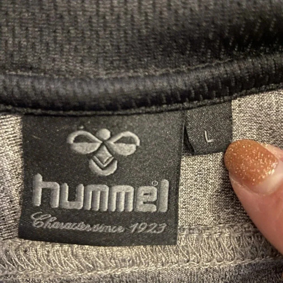 Hummel Mens Classic BEE PHI Gray Grey Black Jacket Track Top Size L Large Zip - Picture 12 of 13